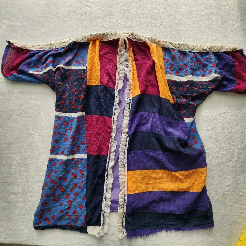 Patchwork Hippy Kimono‎ Jacket Festival Boho Hippie Cotton Summer Coat Wrap Robe